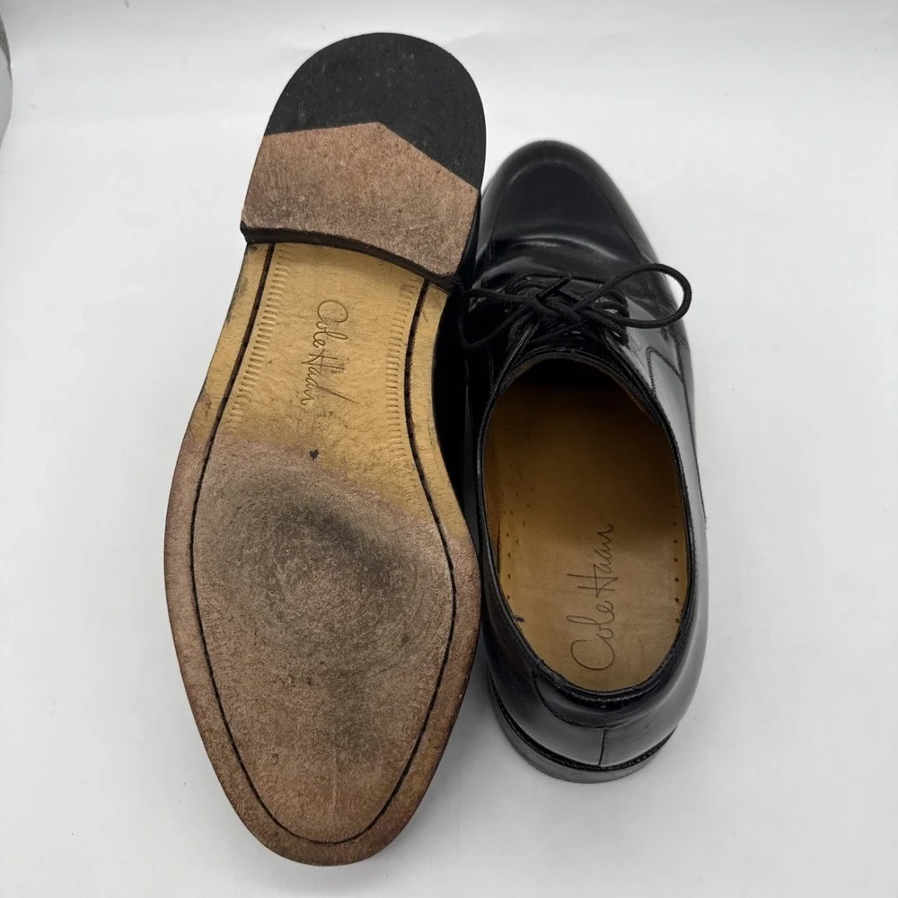Cole Haan Calhoun Split Toe Black Leather Dress Shoe C07603 Mens Sz 9.5M